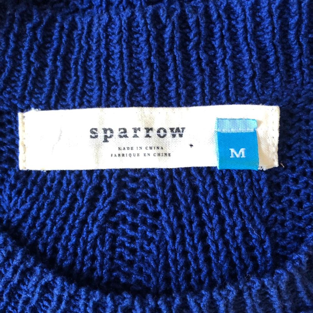 Sparrow | Anthropologie Blue Howth Cotton Sweater - Picture 5 of 6